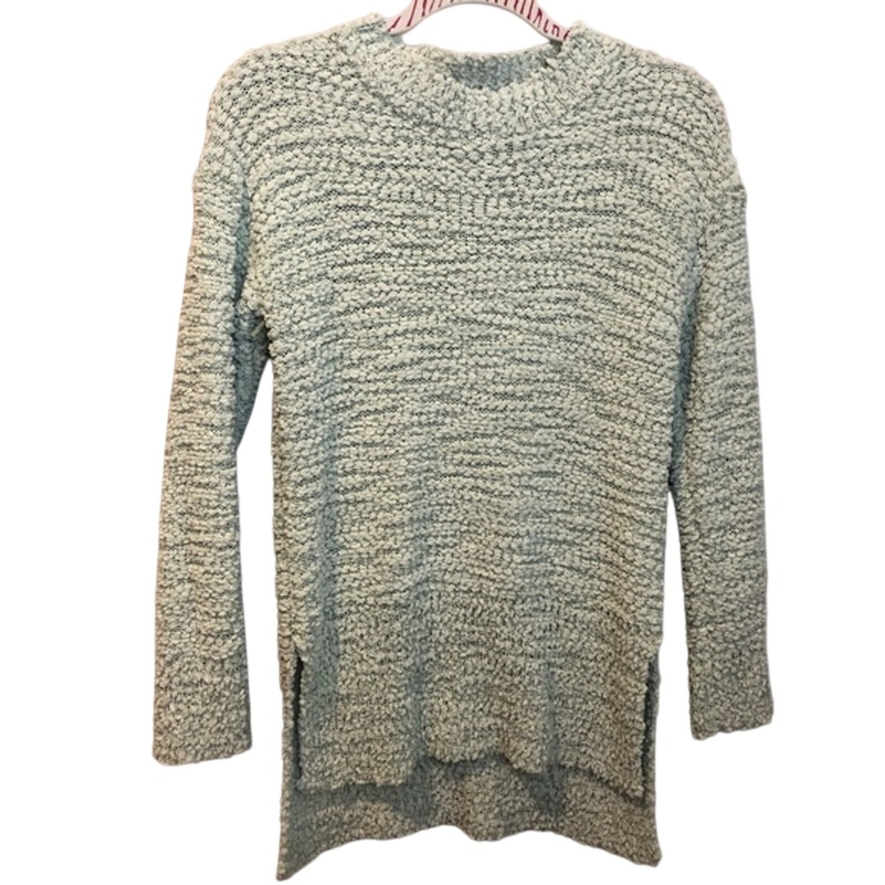 MEROKEETY Sage Green Popcorn Knit Oversized Sweater Small Mint Chunky Boucle